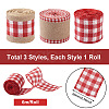 Cheriswelry 3Roll 3 Style Polyester & Hemp Ribbon OCOR-CW0001-01-3