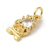 Brass Micro Pave Clear Cubic Zirconia Pendants KK-R162-021B-G-2