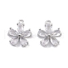 Brass Micro Pave Clear Cubic Zirconia Pendants KK-K351-42C-P-1