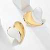 Heart 304 Stainless Steel Stud Earrings EJEW-A130-01G-04-5