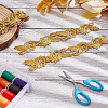 3.8M Ethnic Style Iron on/Sew on Embroidery Flower Polyester Lace Trim Ribbon OCOR-WH0070-121B-4