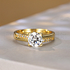 925 Sterling Silver Pave Cubic Zirconia Adjustable Finger Rings UQ5110-2
