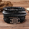 Braided Imitation Leather Cord Bracelets for Men PW-WG8BEF8-05-1
