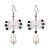 Handmade Glass Seed & Acrylic Beads Bowknot Dangle Earrings EJEW-MZ00298-03-1