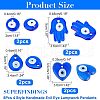 SUPERFINDINGS 8Pcs 4 Style Handmade Evil Eye Lampwork Pendants LAMP-FH0001-04-2