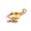 Brass Micro Pave Cubic Zirconia Pendants KK-E795-23KCG-01-3