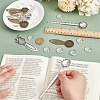  38pcs 14 Styles Alloy with  Iron Bookmark Cabochon Setting FIND-NB0005-25-3