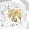 Brass Micro Pave Cubic Zirconia Cuff Rings RJEW-C130-01G-2