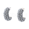 Gainsboro Plastic Pearl Beaded Stud Earrings EJEW-L270-012B-P-1-1