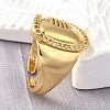 Brass Micro Pave Cubic Zirconia Adjustable Open Cuff Rings for Women RJEW-K292-12G-3
