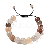 12.5mm Round Natural Lilac Jade Braided Bead Bracelets for Women Men BJEW-C060-01G-1