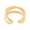 Ion Plating(IP) 304 Stainless Steel Criss Cross Open Cuff Ring for Women RJEW-L103-25G-3