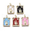 Brass Micro Pave Clear Cubic Zirconia Pendants ZIRC-S067-007-NR-1