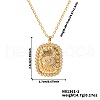 Brass Micro Pave Clear Cubic Zirconia Evil Eye Tarot Pendant Necklaces FT3640-1-4
