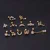 Brass Micro Pave Clear Cubic Zirconia Flower Cartilage Earrings WG91892-07-2