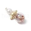 Angel Alloy & Glass Bottle & Copper & ABS Plastic Imitation Pearl Pendants PALLOY-JF03893-4