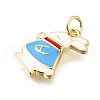 Brass Enamel Pendants KK-S523-18G-B-2