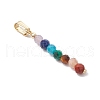 Chakra Natural Amethyst & Tiger Eye & Red Jasper & Lapis Lazuli & Apatite & Malachite & Sunstone Faceted Round Beaded Pendants PALLOY-JF03559-01-3