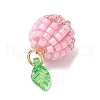 Glass Seed Beaded Berry Fruit Pendants PALLOY-MZ00729-02-4
