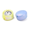 UV Plating Iridescent Acrylic with Rhinestone Beads OACR-B021-07-2