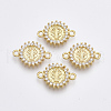 Brass Micro Pave Cubic Zirconia Links connectors ZIRC-T005-035A-G-1