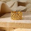304 Stainless Steel Open Cuff Rings for Women RJEW-U060-01C-G-1