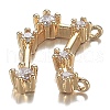 Brass Micro Clear Cubic Zirconia Charms ZIRC-F120-019G-09-3