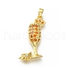 Brass Micro Pave Cubic Zirconia Pendants KK-P295-42G-1