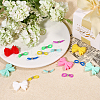 BENECREAT 34Pcs 17 Styles Bowknot Food Grade Eco-Friendly Silicone Focal Beads SIL-BC0001-06-5