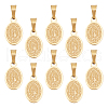 Unicraftale 10Pcs Oval with Virgin Mary & Word 304 Stainless Steel Charms STAS-UN0045-68-1