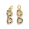 Brass Micro Pave Colorful Cubic Zirconia Pendants KK-E068-VF159-2