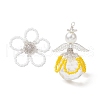 2Pcs 2 Styles Glass Seed Bead Pendants PALLOY-MZ00710-05-1