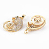 Brass Micro Pave Clear Cubic Zirconia Peg Bails Pendants KK-T062-193G-NF-2