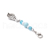 Ocean Theme Alloy Charm & Glass Beads Pendant Decorations HJEW-JM03156-04-4