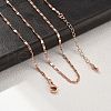 Brass Oval Link Chain Necklaces for Women NJEW-D302-26RG-3
