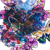 6 Colors Epoxy Resin Flower Print Big Pendants RESI-TA0002-60A-3