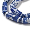 Blue Tibetan Style dZi Beads Strands TDZI-NH0001-B06-01-4