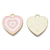 Rack Plating Light Gold Alloy Enamel Pendants ENAM-Q444-014O-RS-2