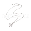 304 Stainless Steel Empty Macrame Pouch Pendant Singapore Chain Necklaces NJEW-JN05284-01-5