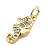 Brass Micro Pave Cubic Zirconia Pendants KK-Q029-02A-G-2