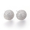 Brass Stud Earrings EJEW-F191-02P-1