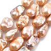 Natural Nucleated Pear Beads Strands PEAR-B004-15M-06B-2