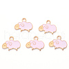 Alloy Enamel Pendants ENAM-R059-08B-RS-1