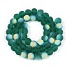 Frosted Transparent Glass Beads Strands GLAA-T032-T8mm-MBB21-2