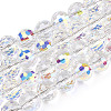 Transparent Electroplate Glass Bead Strands EGLA-TAC0003-04L-1
