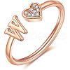 Adjustable Brass Rhinestone Cuff Rings FS-WG29D83-39-1