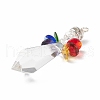 8Pcs Glass Pendants PALLOY-JF01921-4