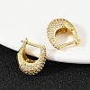 Oval Brass Micro Pave Clear Cubic Zirconia Hoop Earrings EJEW-S277-10G-A-2