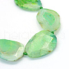 Faceted Nuggets Dyed Natural Dragon Veins Agate Beads Strands G-L456-13B-1