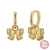 925 Sterling Silver Bowknot Hoop Earrings STER-P065-12G-1